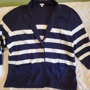 Talbots sweater with buttons and 3/4 length sleeves